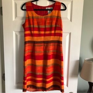 Vintage Jessica Howard sunset striped career dress in size 14